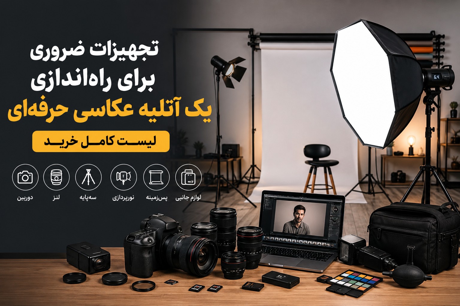 تجهیزات ضروری برای راه اندازی یک آتلیه عکاسی