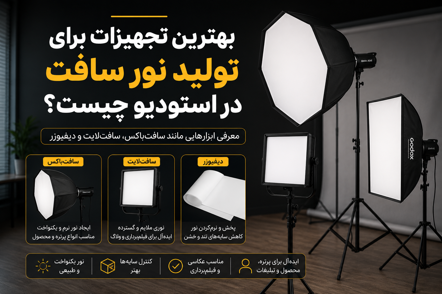 بهترین تجهیزات برای تولید نور سافت در استودیو چیست؟