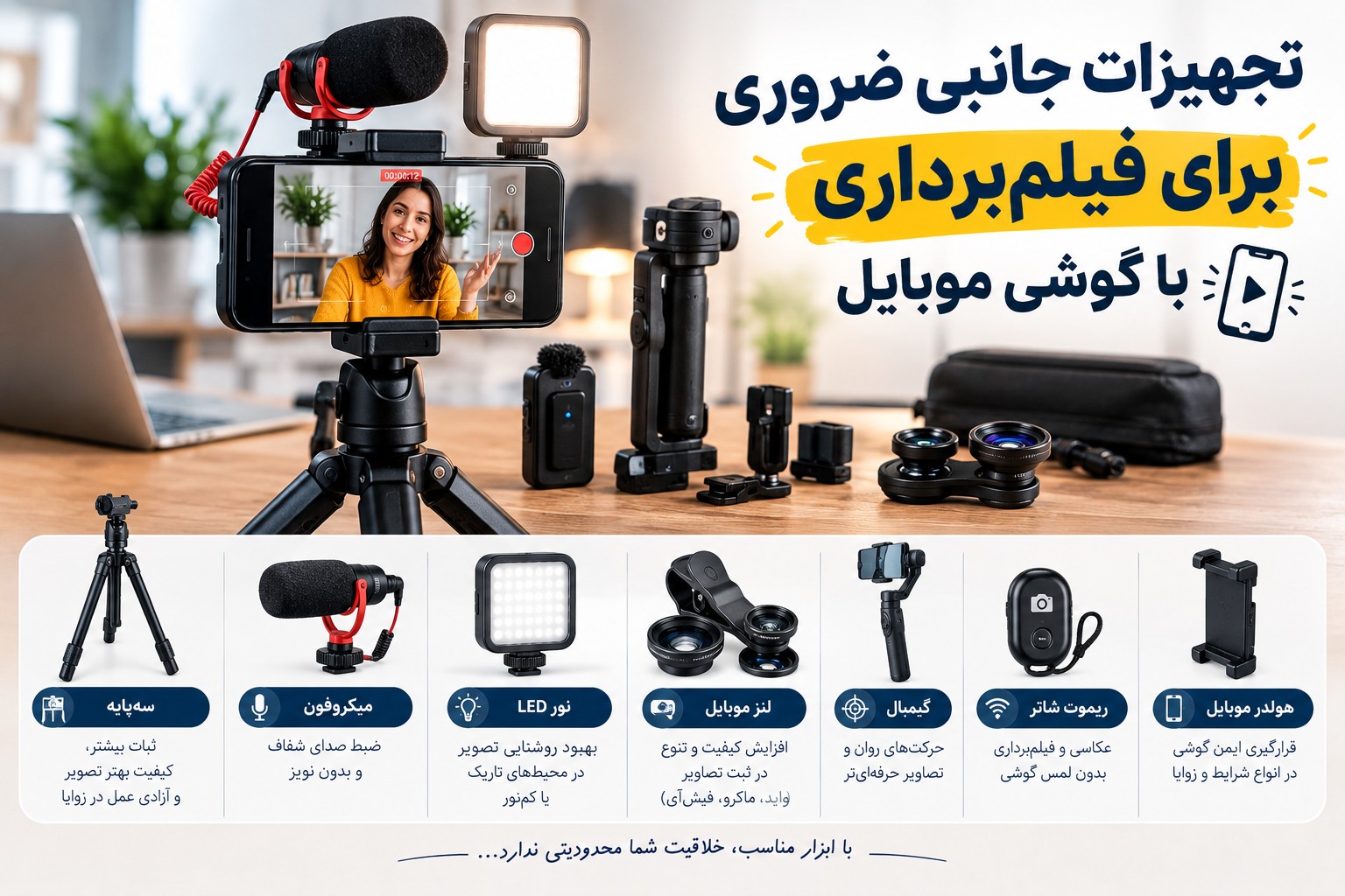 تجهیزات جانبی ضروری برای فیلم‌برداری با گوشی موبایل