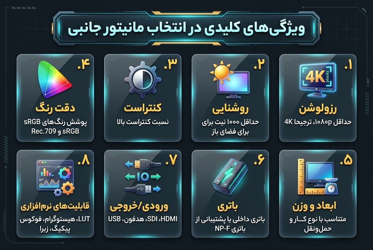 ویژگی‌های کلیدی در انتخاب مانیتور جانبی